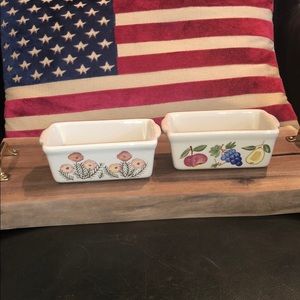 Crocks for Cheese, butter, crackers and or olives.